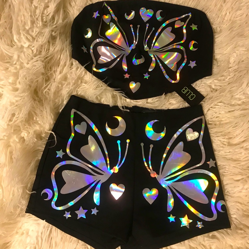 Club Exx crop top and shorts set! NWT!